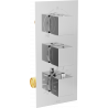 Mexen Cube termostatyczna bateria wannowo-prysznicowa 3-wyjściowa, chrom - 77503-00