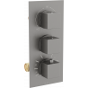 Mexen Cube termostatyczna bateria wannowo-prysznicowa 3-wyjściowa, grafit - 77503-66