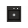 Mexen Vito zlewozmywak granitowy 1-komorowy 520 x 490 mm, czarny/złoty metalik, syfon chrom - 6503521000-75