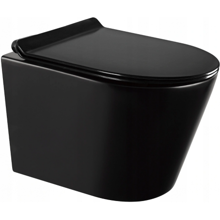 Mexen Rico miska wc Rimless z deską wolnoopadającą slim, duroplast, czarna mat - 30720185