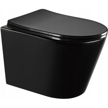 Mexen Rico miska wc Rimless z deską wolnoopadającą slim, duroplast, czarna mat - 30721085