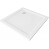 Mexen Flat brodzik kwadratowy slim 90 x 90 cm, biały, syfon chrom - 40109090