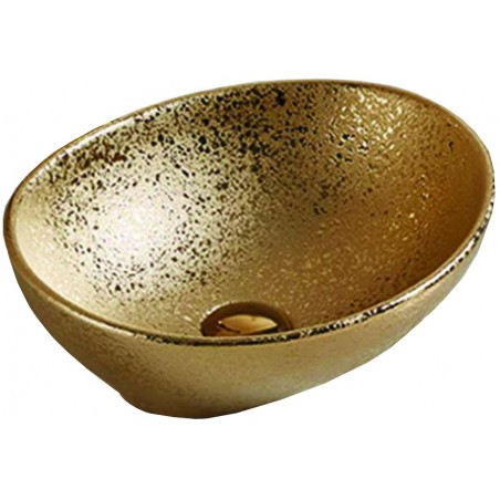 Mexen Elza umywalka nablatowa 40 x 33 cm, złota - 21014050