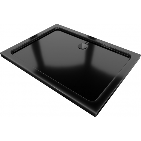 Mexen Flat brodzik prostokątny slim 140 x 100 cm, czarny, syfon czarny - 40701014B