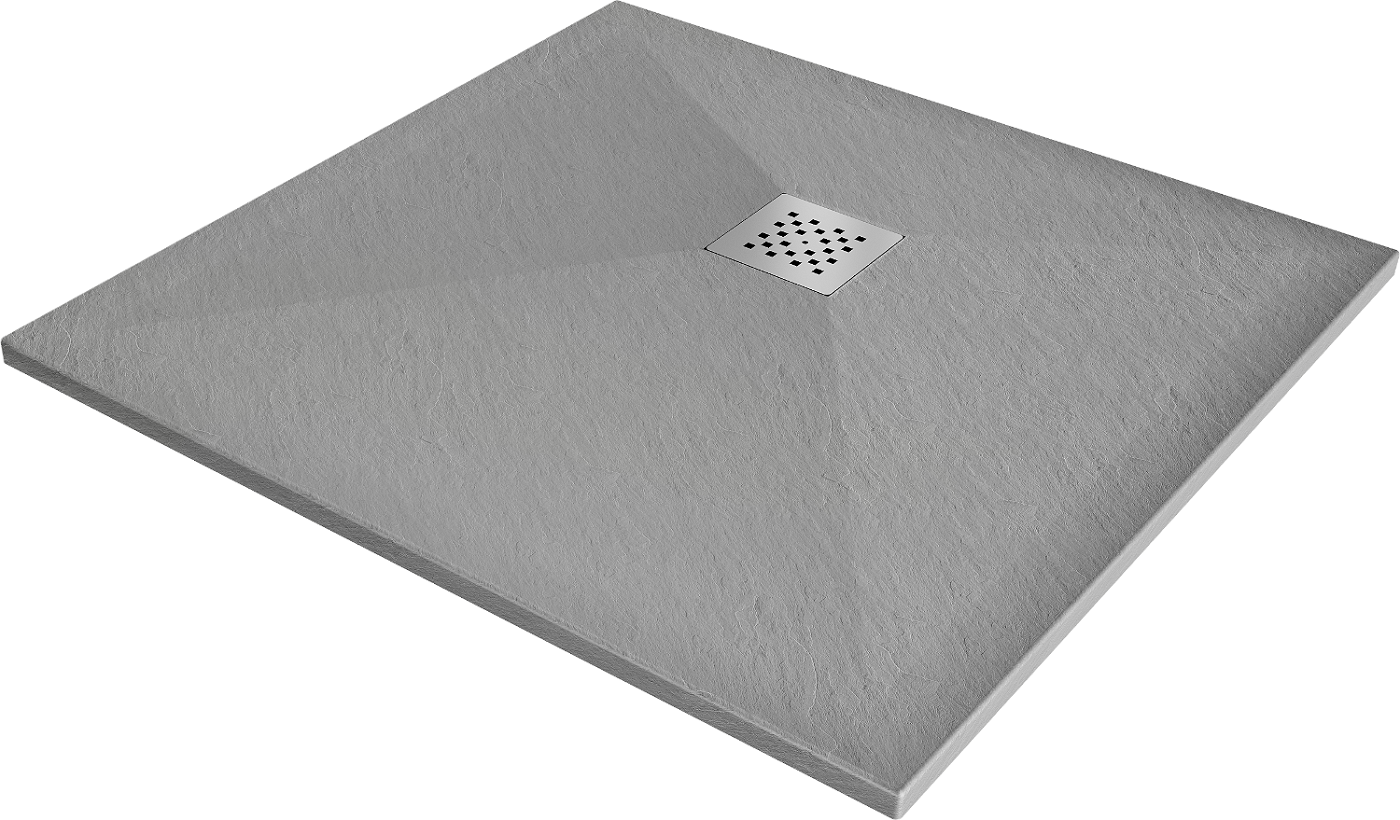 Mexen Stone+ brodzik kompozytowy kwadratowy 70 x 70 cm, szary-beton - 44617070