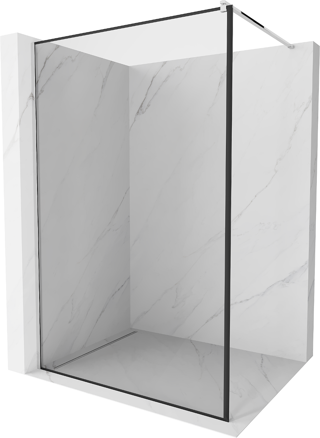 Mexen Kioto ścianka prysznicowa 70 x 200 cm, transparent/czarny wzór 8 mm, chrom - 800-070-101-01-70
