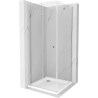 Mexen Lima kabina prysznicowa składana 80 x 80 cm, transparent, chrom + brodzik Flat - 856-080-080-01-00-4010