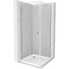 Mexen Lima kabina prysznicowa składana 90 x 90 cm, transparent, chrom + brodzik Flat - 856-090-090-01-00-4010