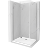 Mexen Lima kabina prysznicowa składana 110 x 90 cm, transparent, chrom + brodzik Flat - 856-110-090-01-00-4010