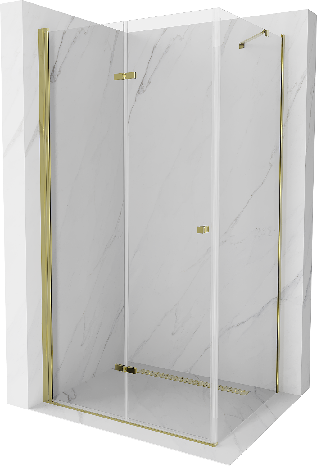 Mexen Lima kabina prysznicowa składana 100 x 70 cm, transparent, złota - 856-100-070-50-00