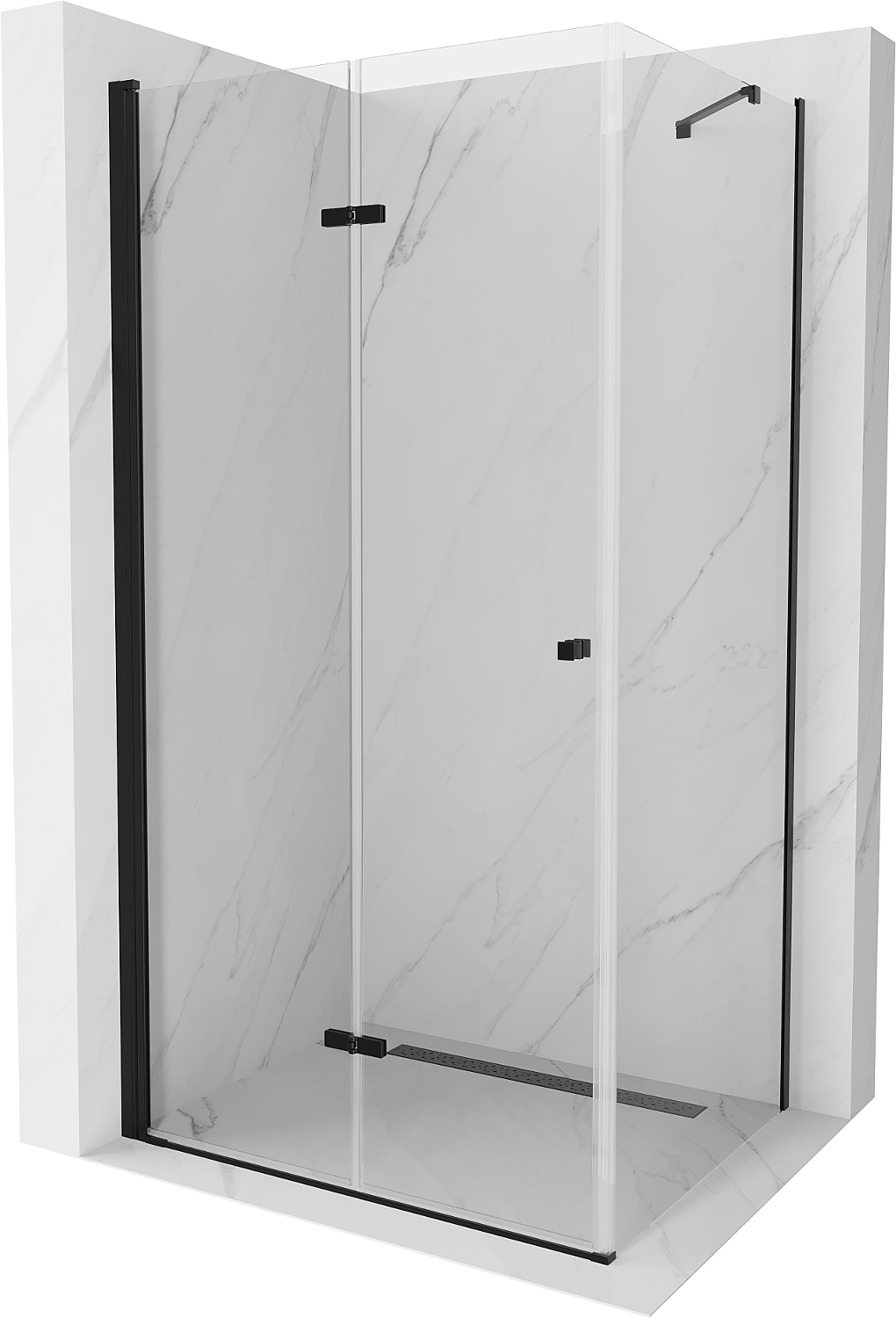 Mexen Lima kabina prysznicowa składana 90 x 100 cm, transparent, czarna - 856-090-100-70-00