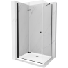 Mexen Lima kabina prysznicowa składana 100 x 80 cm, transparent, czarna + brodzik Flat, biały - 856-100-080-70-00-4010B