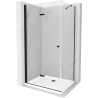 Mexen Lima kabina prysznicowa składana 100 x 90 cm, transparent, czarna + brodzik Flat, biały - 856-100-090-70-00-4010B