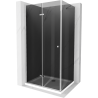 Mexen Lima kabina prysznicowa składana 90 x 100 cm, grafit, chrom + brodzik Flat, biały - 856-090-100-01-40-4010