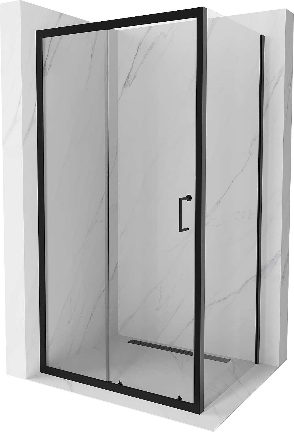 Mexen Apia kabina prysznicowa rozsuwana 115 x 90 cm, transparent, czarna - 840-115-090-70-00