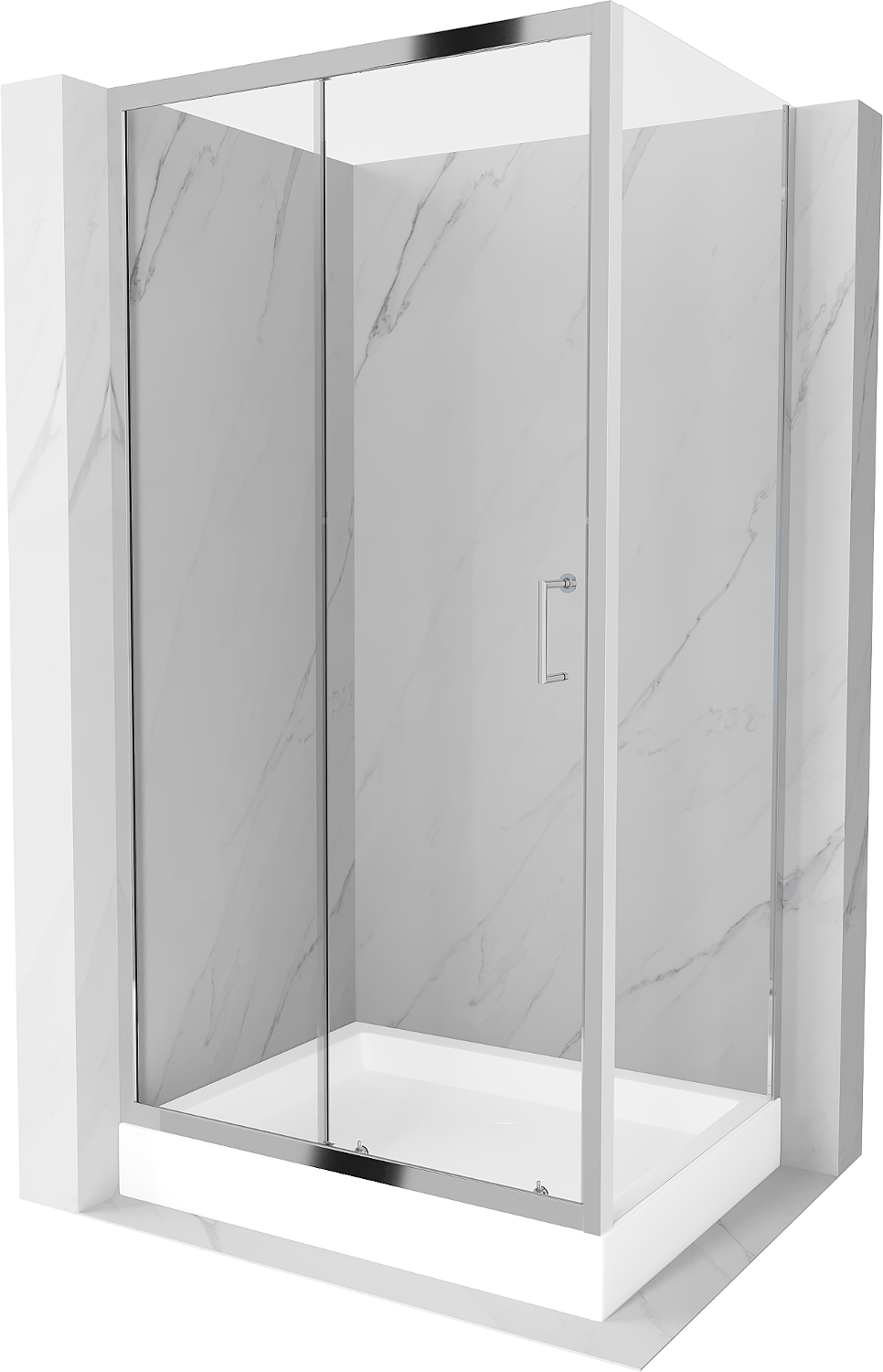 Mexen Apia kabina prysznicowa rozsuwana 120 x 80 cm, transparent, chrom + brodzik Rio - 840-120-080-01-00-4510
