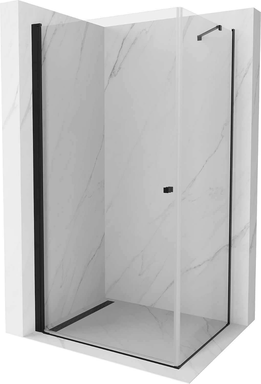 Mexen Pretoria kabina prysznicowa uchylna 70 x 100 cm, transparent, czarna - 852-070-100-70-00