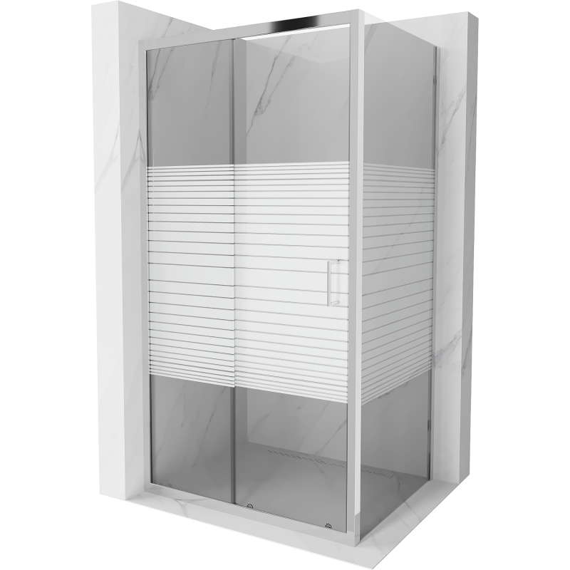 Mexen Apia kabina prysznicowa rozsuwana 135 x 100 cm, pasy, chrom - 840-135-100-01-20