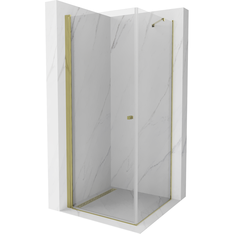 Mexen Pretoria kabina prysznicowa uchylna 80 x 80 cm, transparent, złota - 852-080-080-50-00