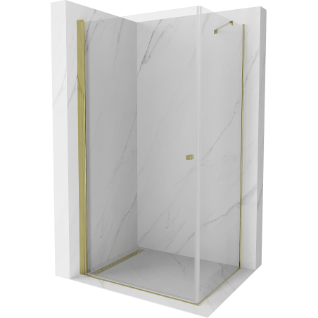Mexen Pretoria kabina prysznicowa uchylna 90 x 80 cm, transparent, złota - 852-090-080-50-00