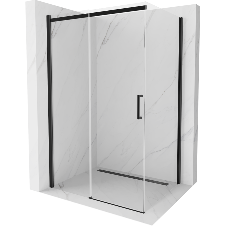 Mexen Omega kabina prysznicowa rozsuwana 130 x 80 cm, transparent, czarna - 825-130-080-70-00