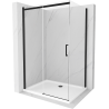 Mexen Omega kabina prysznicowa rozsuwana 100 x 90 cm, transparent, czarna + brodzik Flat, biały - 825-100-090-70-00-4010B