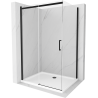 Mexen Omega kabina prysznicowa rozsuwana 110 x 100 cm, transparent, czarna + brodzik Flat, biały - 825-110-100-70-00-4010B
