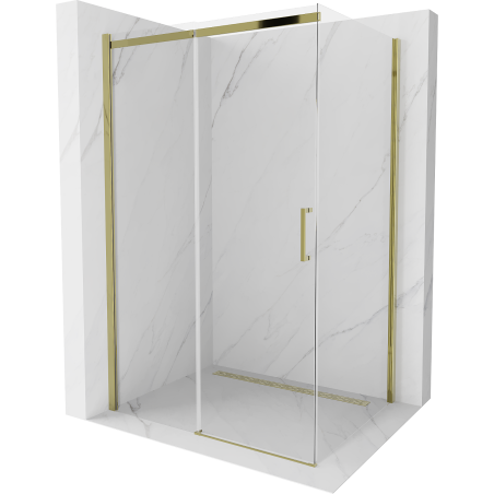 Mexen Omega kabina prysznicowa rozsuwana 100 x 70 cm, transparent, złota - 825-100-070-50-00