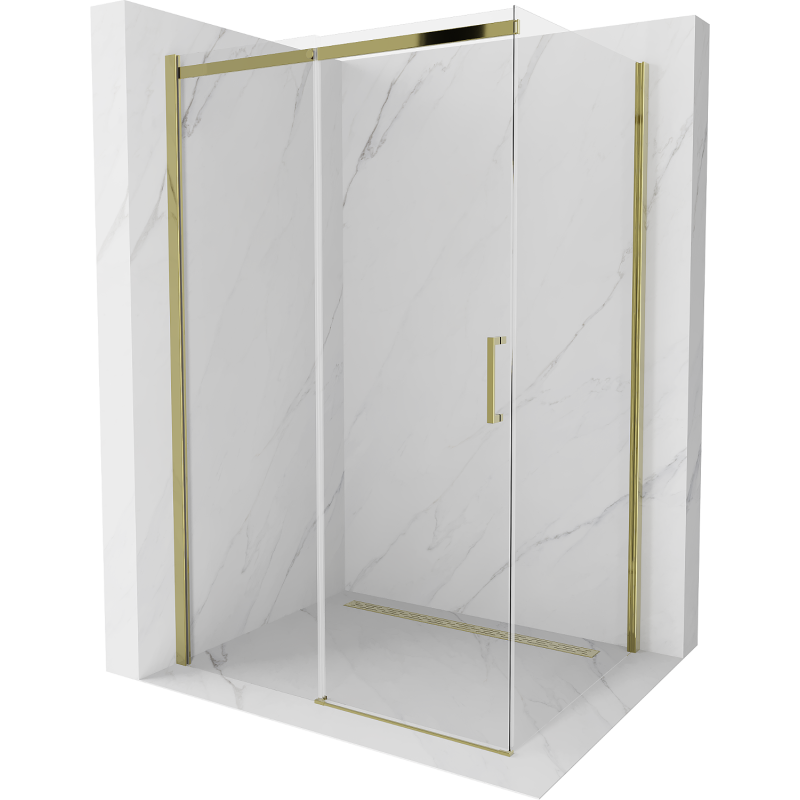 Mexen Omega kabina prysznicowa rozsuwana 140 x 90 cm, transparent, złota - 825-140-090-50-00