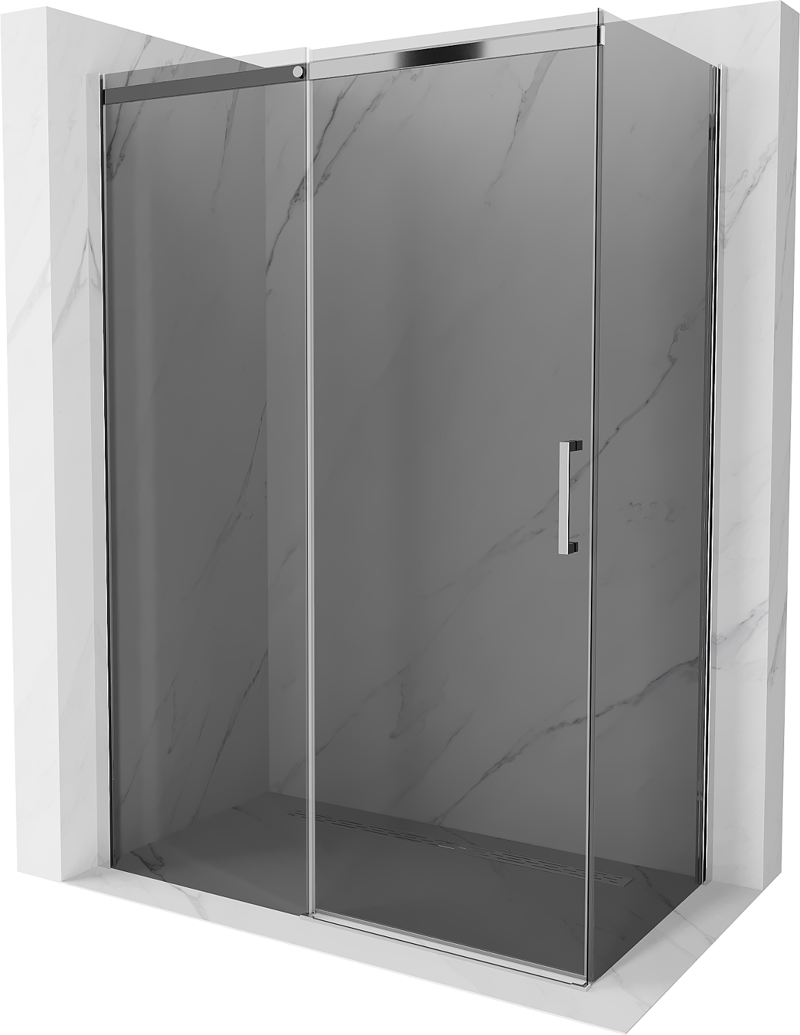 Mexen Omega kabina prysznicowa rozsuwana 150 x 80 cm, grafit, chrom - 825-150-080-01-40
