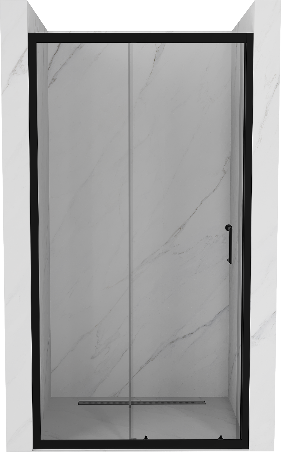 Mexen Apia drzwi prysznicowe rozsuwane 100 cm, transparent, czarne - 845-100-000-70-00