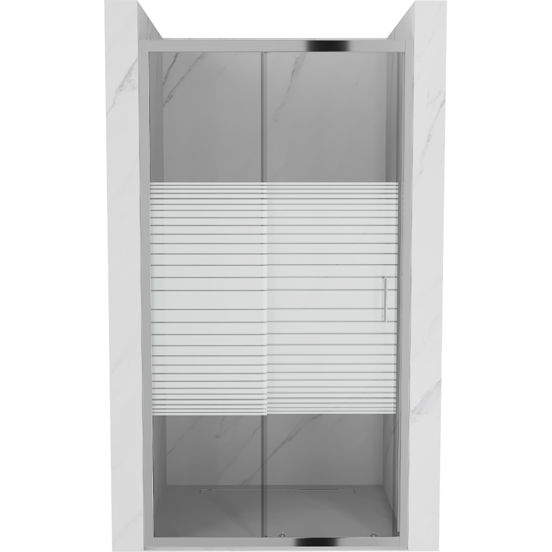 Mexen Apia drzwi prysznicowe rozsuwane 130 cm, pasy, chrom - 845-130-000-01-20