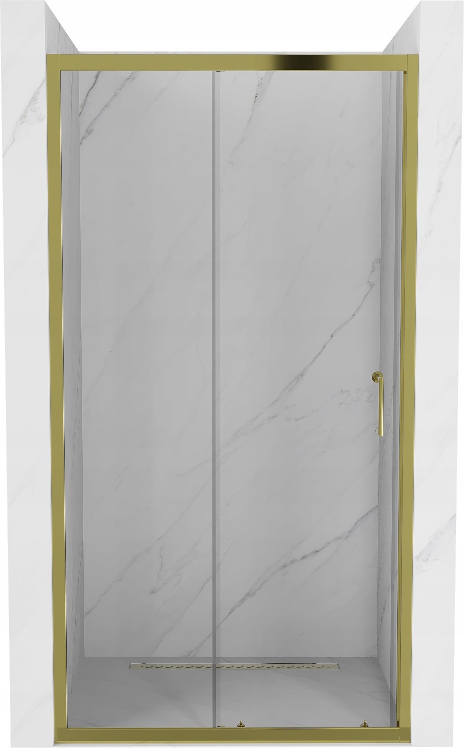 Mexen Apia drzwi prysznicowe rozsuwane 115 cm, transparent, złote - 845-115-000-50-00