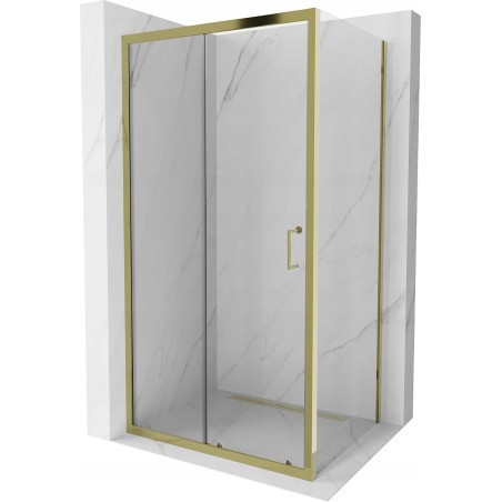 Mexen Apia kabina prysznicowa rozsuwana 120 x 100 cm, transparent, złota - 840-120-100-50-00