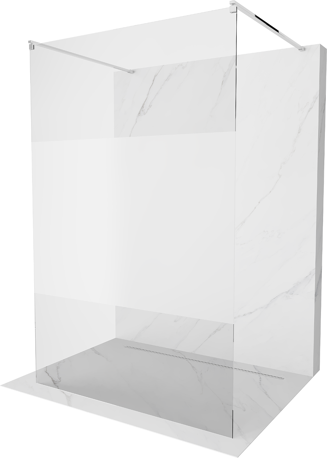 Mexen Kioto ścianka prysznicowa wolnostojąca 110 x 200 cm, transparent/szron 8 mm, chrom - 800-110-002-01-35