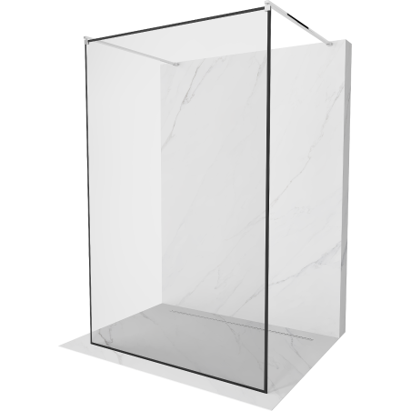 Mexen Kioto ścianka prysznicowa wolnostojąca 120 x 200 cm, transparent/czarny wzór 8 mm, chrom - 800-120-002-01-70