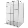 Mexen Kioto ścianka prysznicowa wolnostojąca 130 x 200 cm, transparent/czarny wzór 8 mm, chrom - 800-130-002-01-78