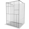 Mexen Kioto ścianka prysznicowa wolnostojąca 110 x 200 cm, transparent/czarny wzór 8 mm, czarna - 800-110-002-70-78