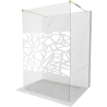 Mexen Kioto ścianka prysznicowa wolnostojąca 110 x 200 cm, transparent/biały wzór 8 mm, złota - 800-110-002-50-85