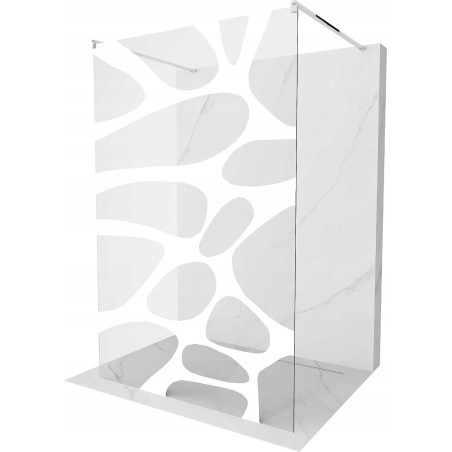 Mexen Kioto ścianka prysznicowa wolnostojąca 100 x 200 cm, transparent/biały wzór 8 mm, chrom - 800-100-002-01-97