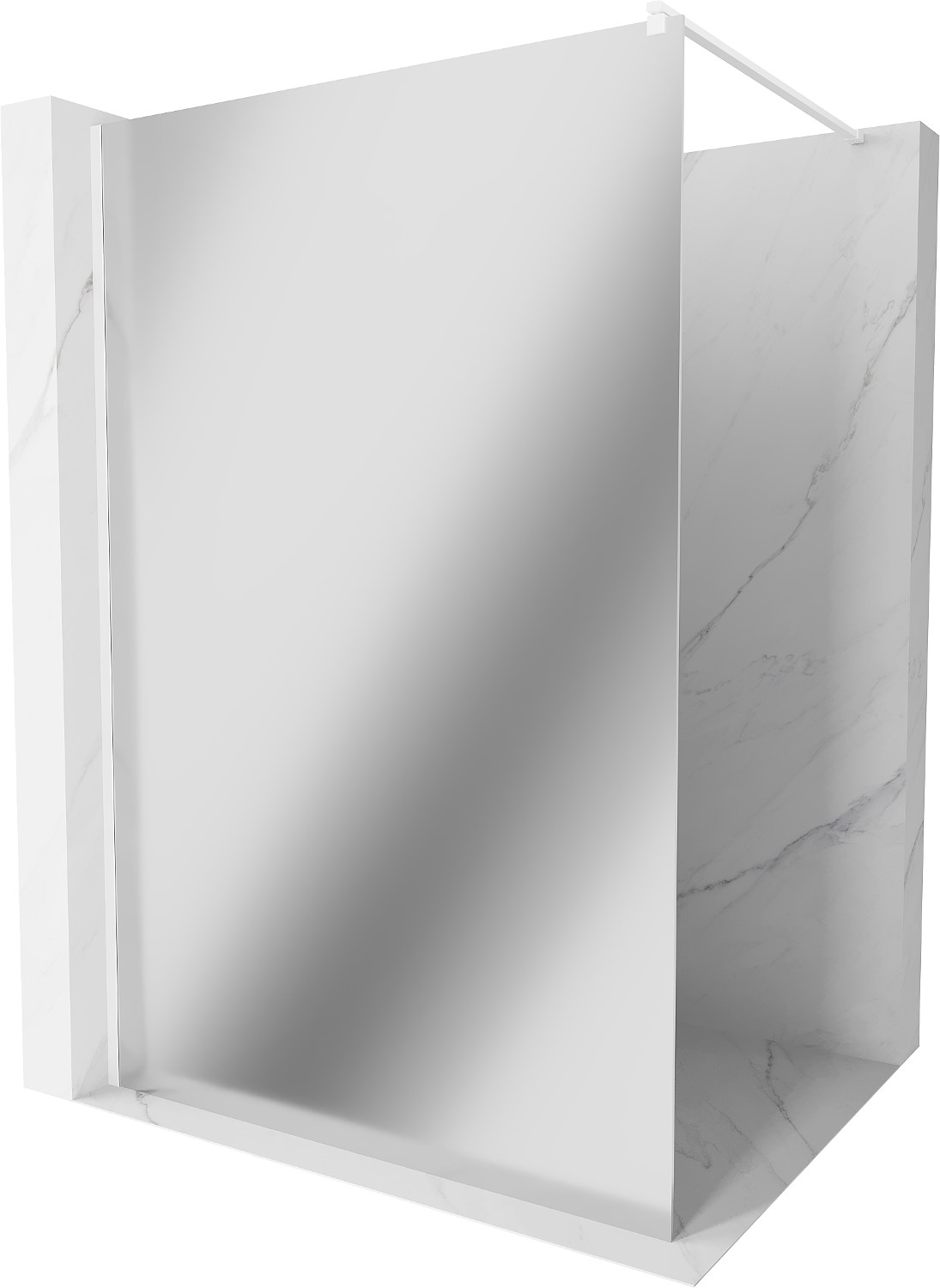 Mexen Kioto ścianka prysznicowa 80 x 200 cm, lustro 8 mm, biała - 800-080-101-20-50