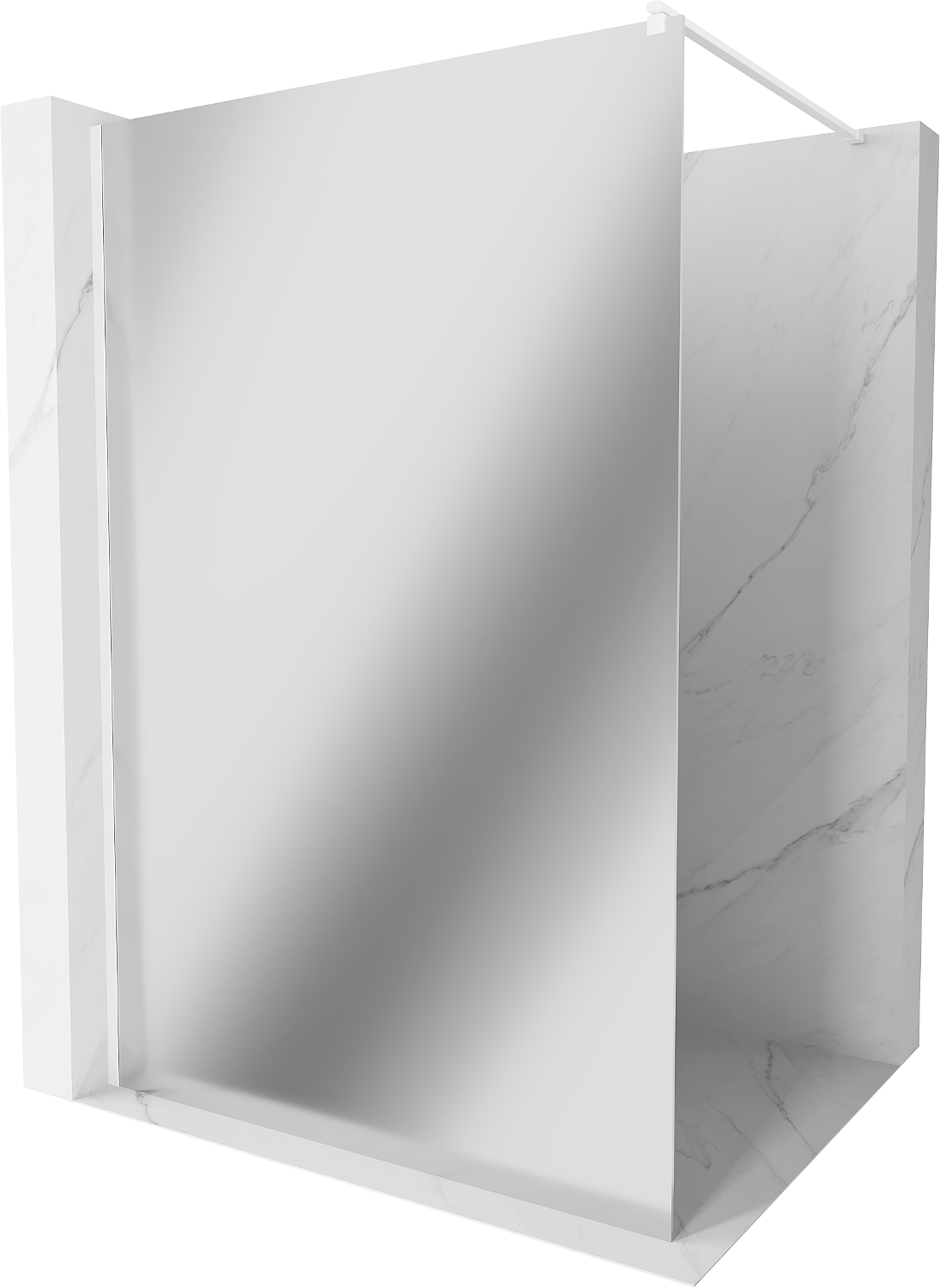 Mexen Kioto ścianka prysznicowa 90 x 200 cm, lustro 8 mm, biała - 800-090-101-20-50