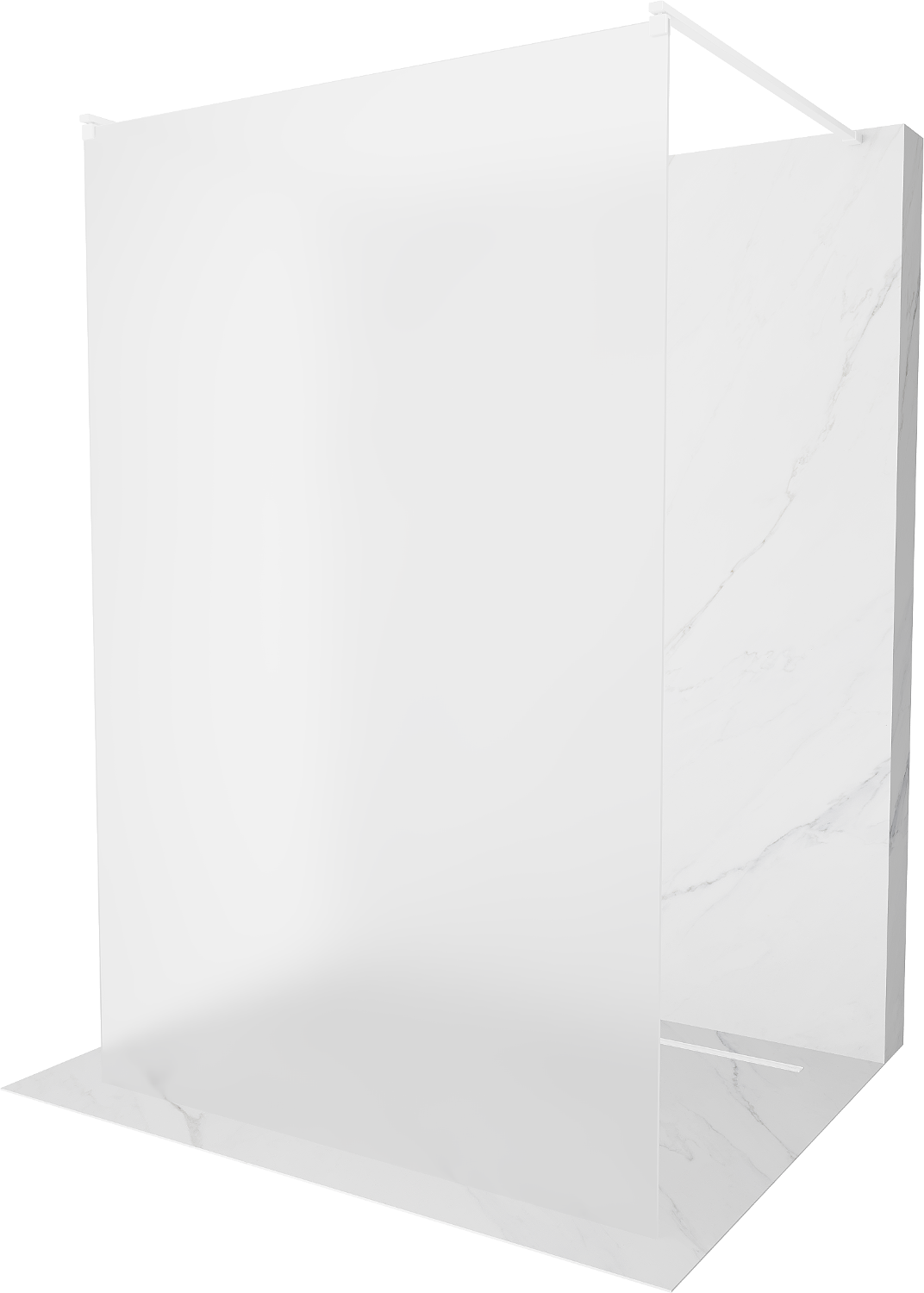Mexen Kioto ścianka prysznicowa wolnostojąca 100 x 200 cm, szron 8 mm, biała - 800-100-002-20-30