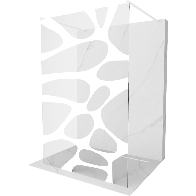 Mexen Kioto ścianka prysznicowa wolnostojąca 100 x 200 cm, transparent/biały wzór 8 mm, biała - 800-100-002-20-97