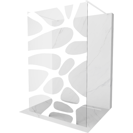 Mexen Kioto ścianka prysznicowa wolnostojąca 100 x 200 cm, transparent/biały wzór 8 mm, biała - 800-100-002-20-97