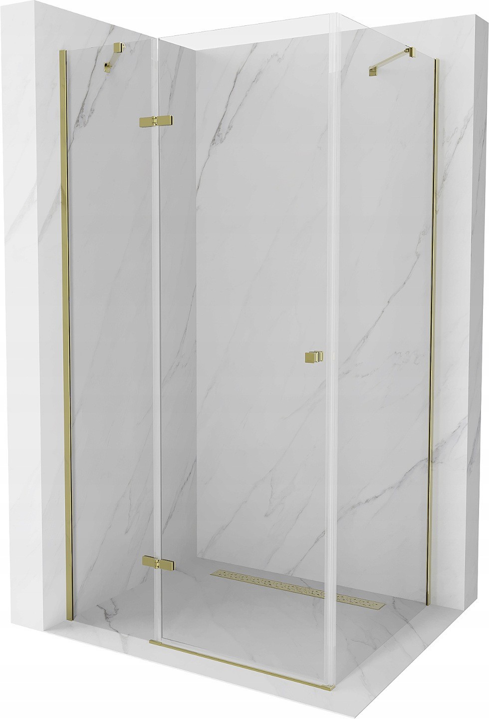 Mexen Roma kabina prysznicowa uchylna 80 x 70 cm, transparent, złota - 854-080-070-50-00