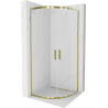 Mexen Rio kabina prysznicowa półokrągła 80 x 80 cm, transparent, złota - 863-080-080-50-00