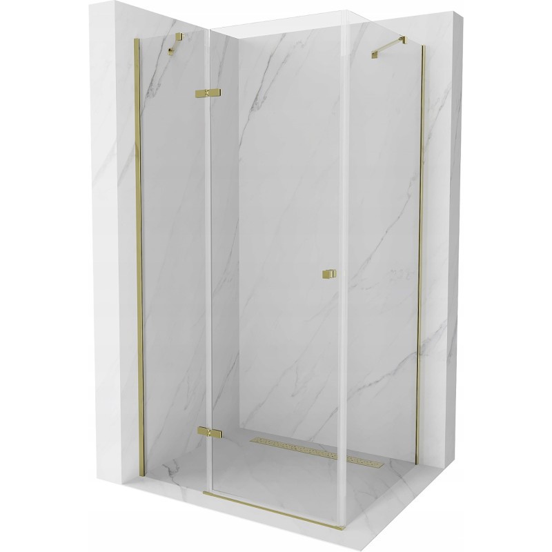 Mexen Roma kabina prysznicowa uchylna 100 x 70 cm, transparent, złota - 854-100-070-50-00
