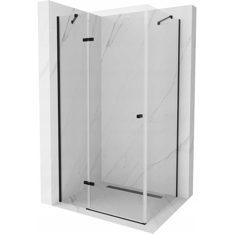 Mexen Roma kabina prysznicowa uchylna 110 x 80 cm, transparent, czarna - 854-110-080-70-00