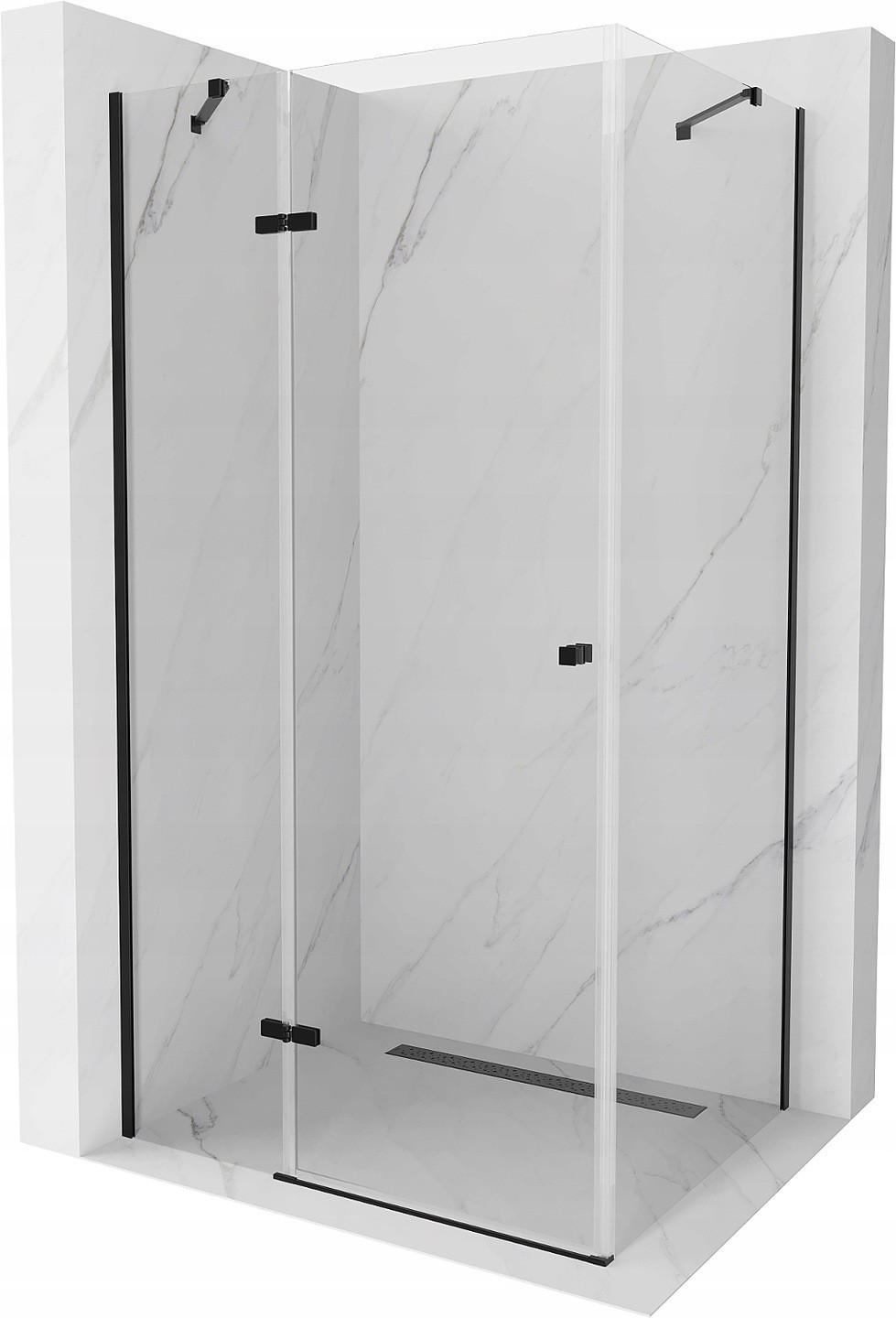 Mexen Roma kabina prysznicowa uchylna 110 x 80 cm, transparent, czarna - 854-110-080-70-00